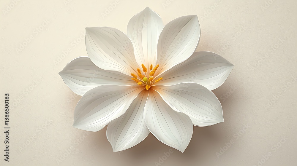 Fototapeta premium Realistic jasmine flower vector style high resolution image