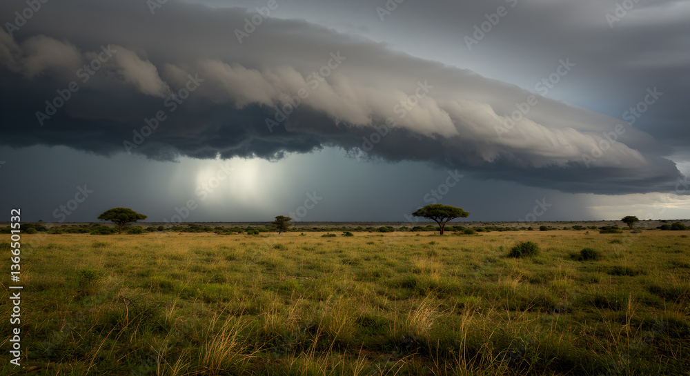 Imminent storm front sweeping over the vast african savanna landscape Imminent storm front sweeping over the vast african savanna landscape