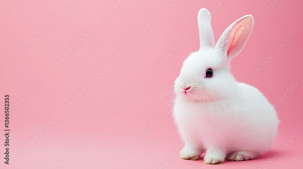white rabbit on pink background white rabbit on pink background