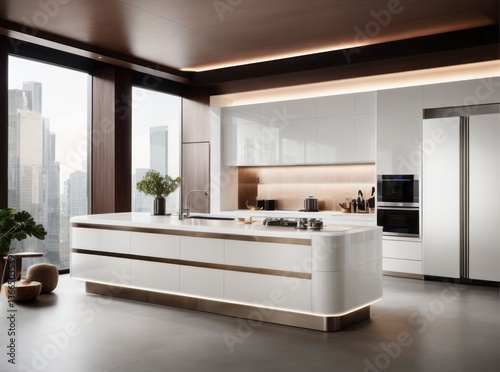 Hightech kitchen with state of heart appliances interior