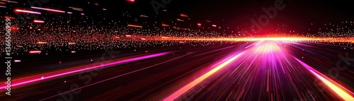 Speed, light trails, night, abstract, future
