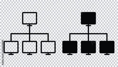 Hierarchy icon in outline. Hierarchy Diagram Icon, hierarchy scheme icon sign vector.
