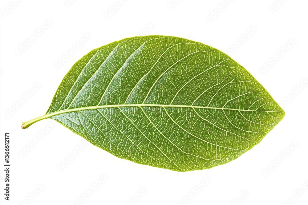 Obraz premium Green leaf, isolated on white