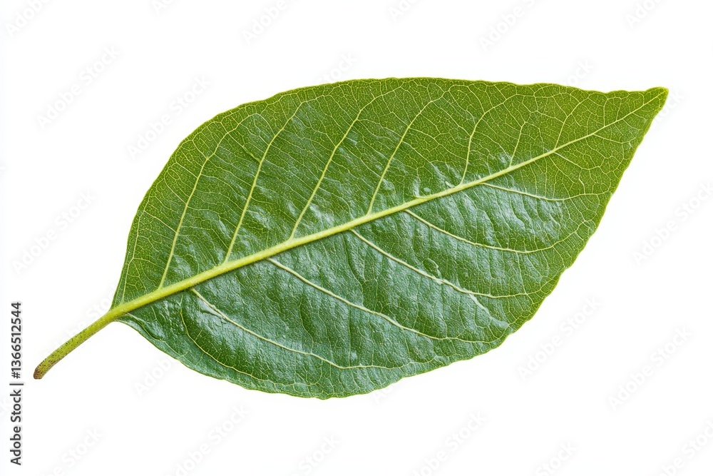 Obraz premium Green leaf on white background (5)