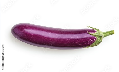 Wallpaper Mural Single purple eggplant on white background Torontodigital.ca