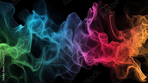 Wallpaper Mural Neon-colored fluid waveforms merging seamlessly into a dynamic gradient background Torontodigital.ca