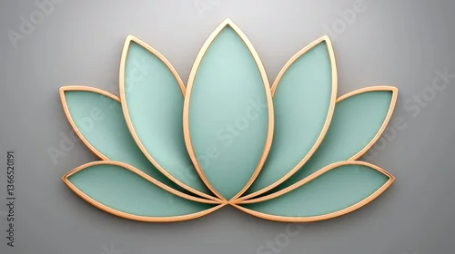 Fototapeta Teal And Gold Floral Design