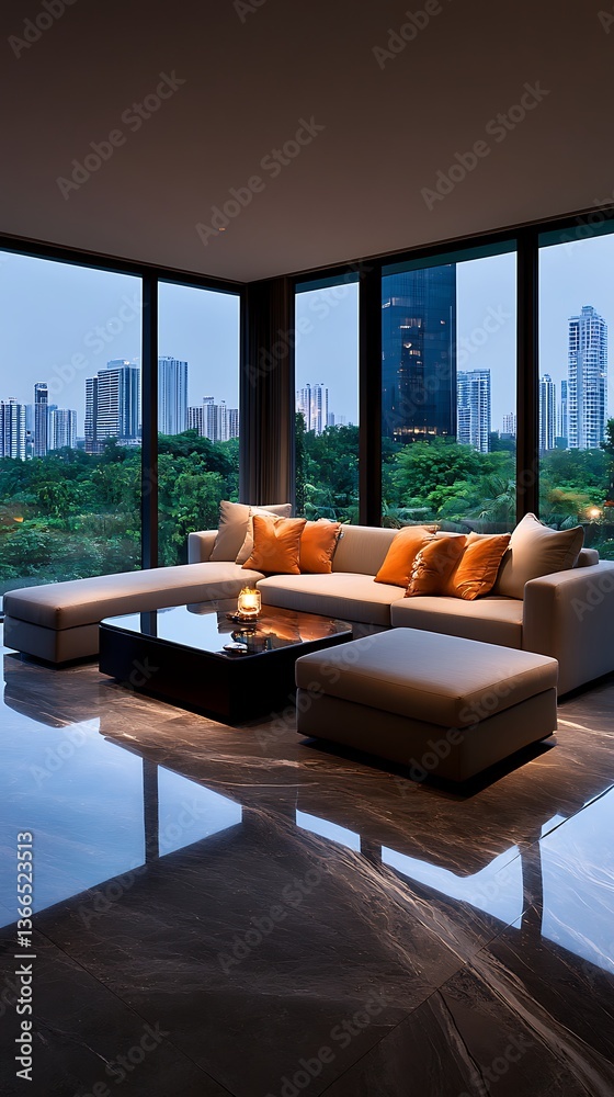 Fototapeta premium Modern City Lounge Interior