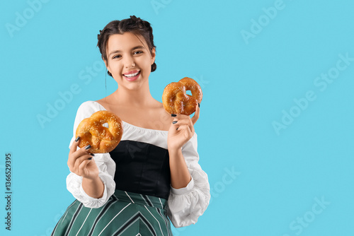Young Octoberfest waitress ...