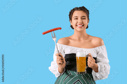 Young Octoberfest waitress ...