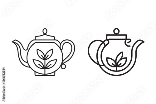 Teapot line art vector illustration.