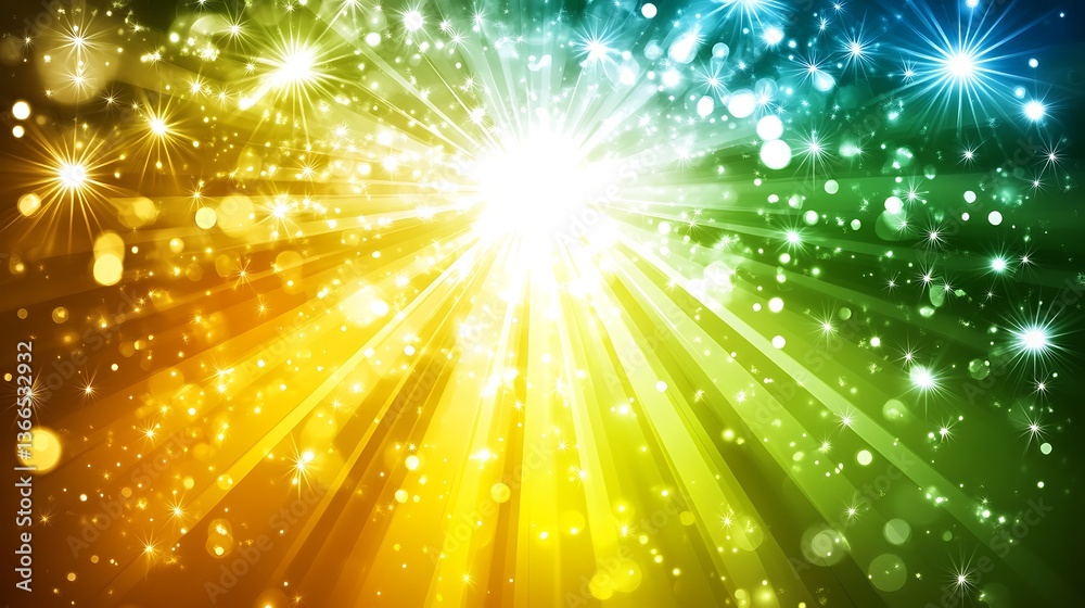 Abstract illustration of bright and colorful radiant light bursts Abstract illustration of bright and colorful radiant light bursts