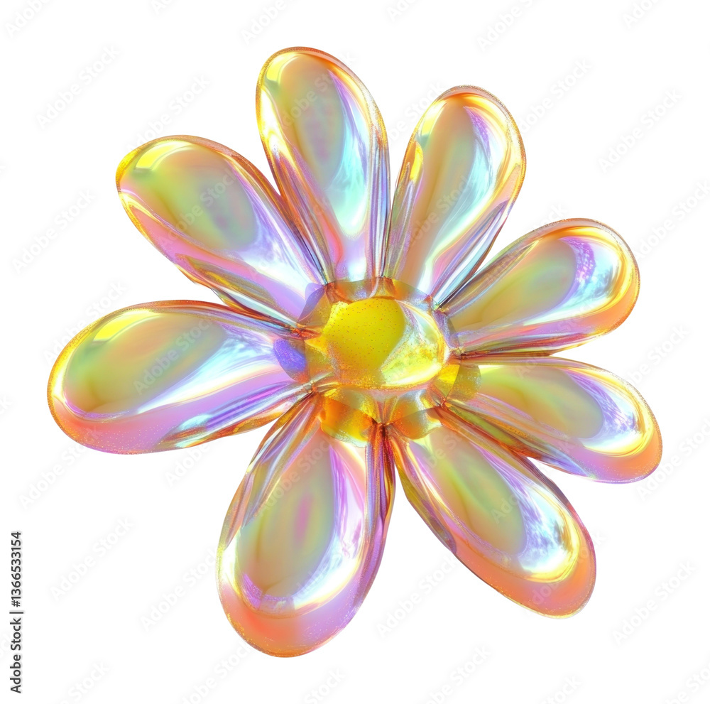Naklejka premium PNG Daisy flower illustration abstract accessories.