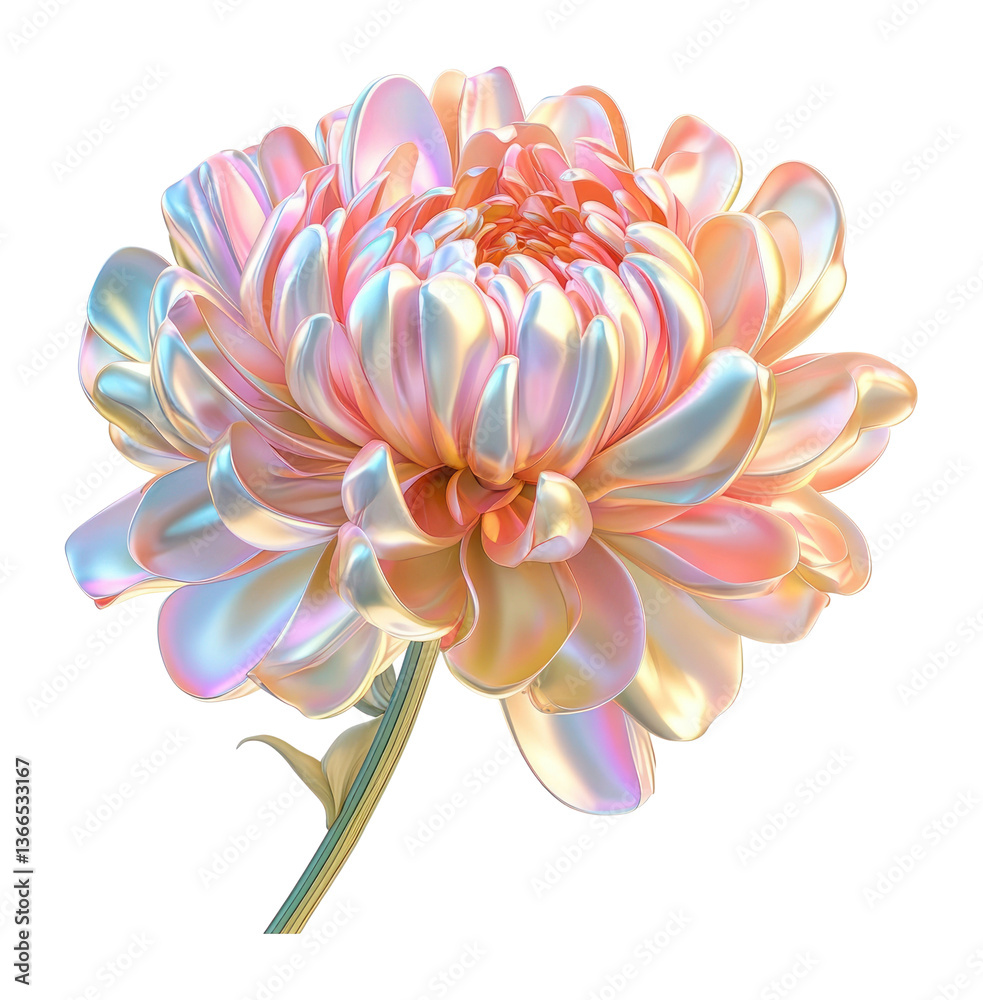 Naklejka premium PNG Chrysanthemum flower illustration petals chandelier.
