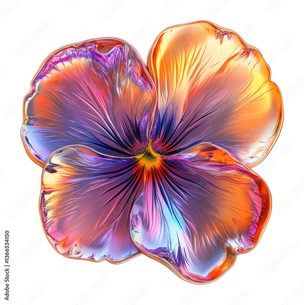 Naklejka premium PNG Pansy flower illustration abstract art.
