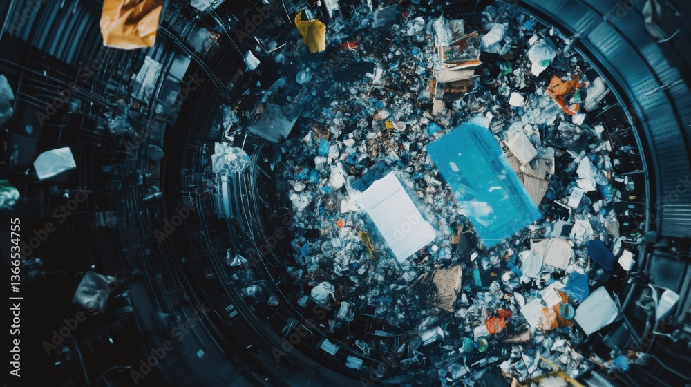 Naklejka premium An AI powered system enhancing environmental sustainability by analyzing waste recycling data, AI-assisted sustainability forecasts, and real-time resource usage tracking for greener operations