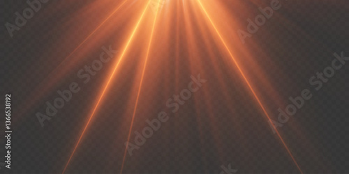 Red light rays of light, star flash and flare.