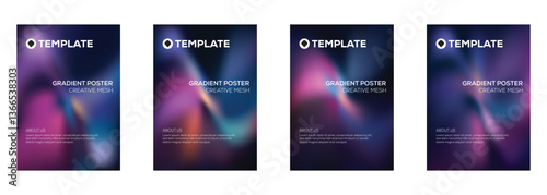 Gradient Poster Templates Creative Mesh Design for Business
