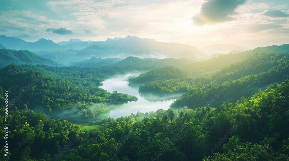 Obraz premium morning in the mountains