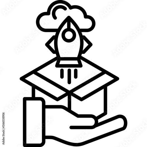 Lean Startup bold line color icon