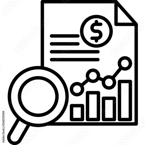 Financial Projections bold line color icon