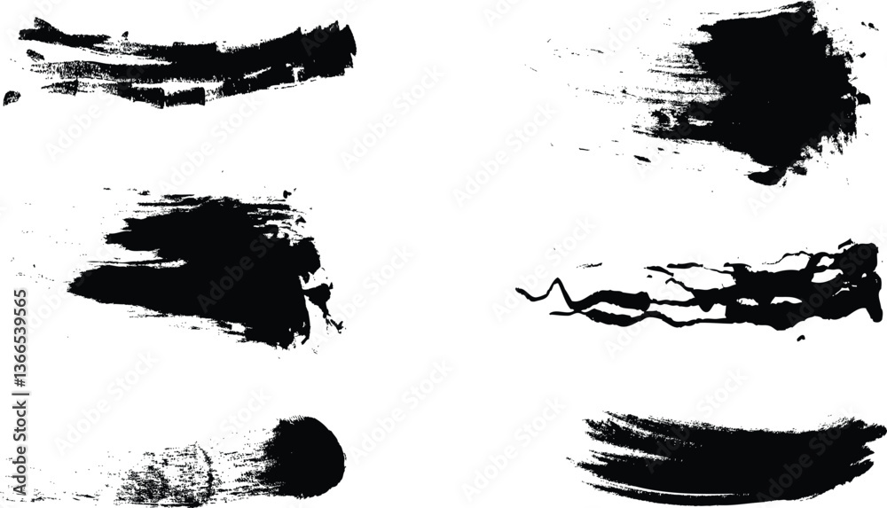 Grunge Splash Brush Pack vector illustration
