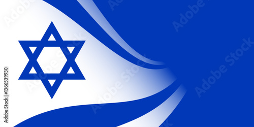 Blue and white abstract background with Israel flag and space for text. Vector illustration. 