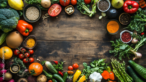 frame of vegetables