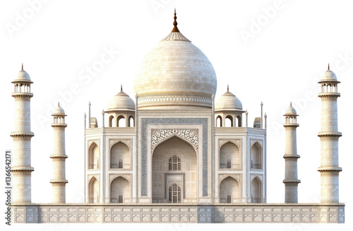 Obraz na płótnie PNG Taj mahal landmark architecture white. w salonie