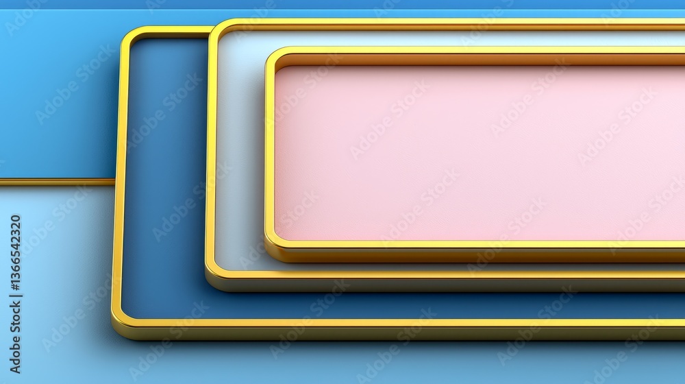 Abstract Geometric Shapes with Gold Accents on a Pastel Background Abstract Geometric Shapes with Gold Accents on a Pastel Background