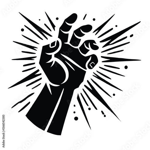 Energy Blast Hand Silhouette