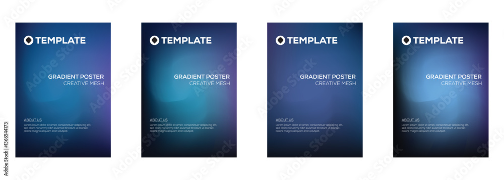 Fototapeta premium Gradient Poster Templates Creative Mesh Design Set