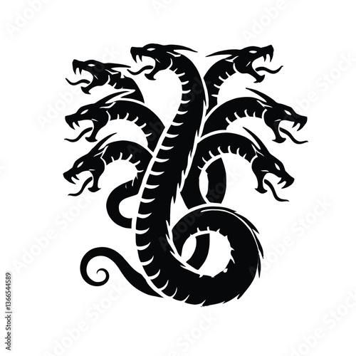 Hydra Silhouette with Multiple Heads
