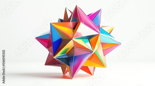 A colorful geometric form is presented on a white background Free Download A colorful geometric form is presented on a white background - GFXLoad