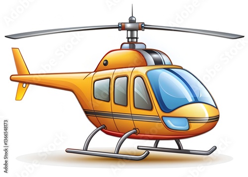 Soaring Through the Skies: A vibrant illustration of a modern helicopter, ready to take off.