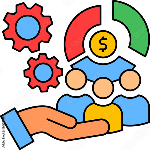 Equity Allocation lineal color icon