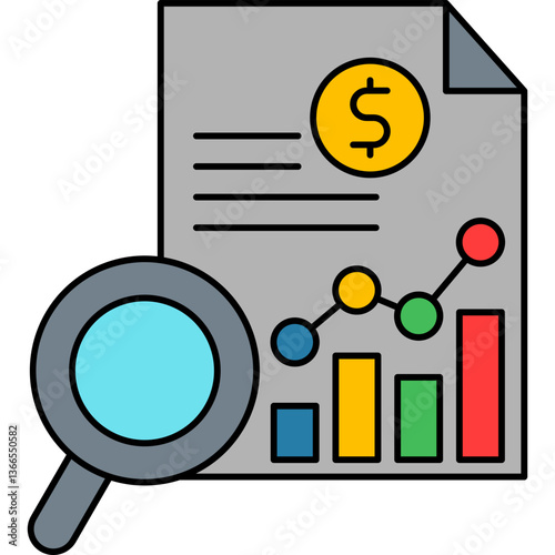 Financial Projections lineal color icon