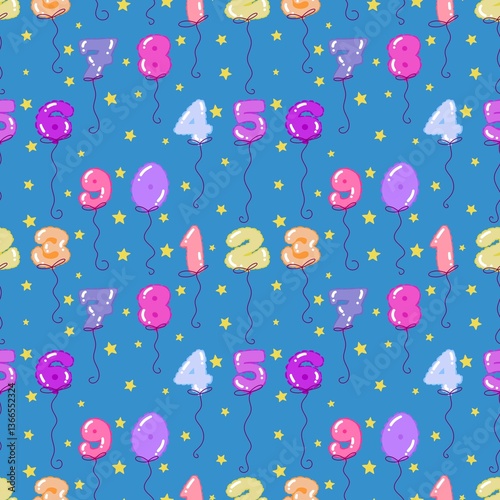 Birthday party seamless pattern for wrapping paper and fabrics and linens and kids clothes print