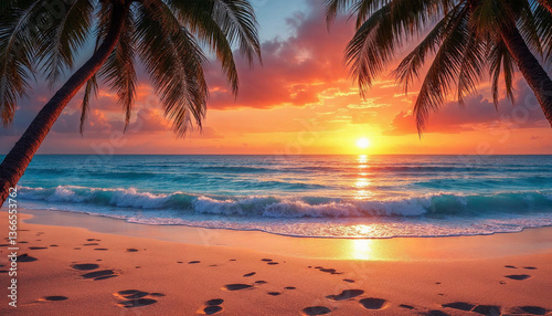 beautiful sunset beach