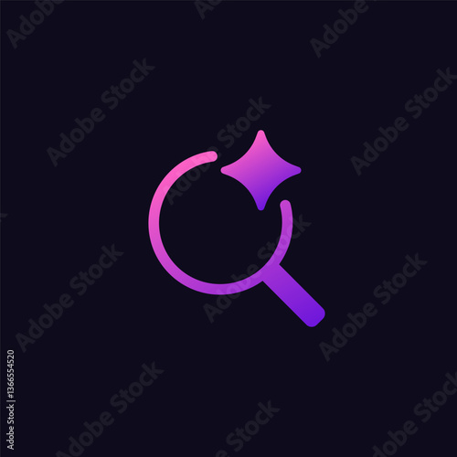 Ai search icon symbolizes technological advancement, representing innovation in artificial intelligence.