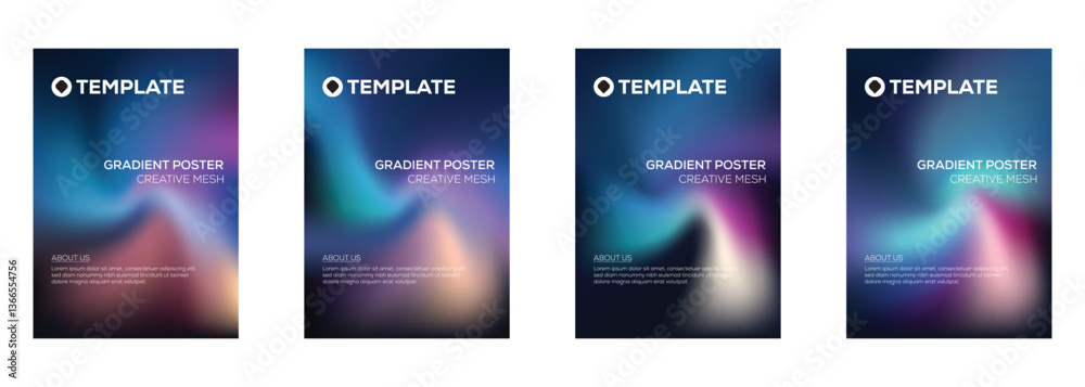 Fototapeta premium Gradient Poster Templates Creative Mesh Design, Colorful Backgrounds
