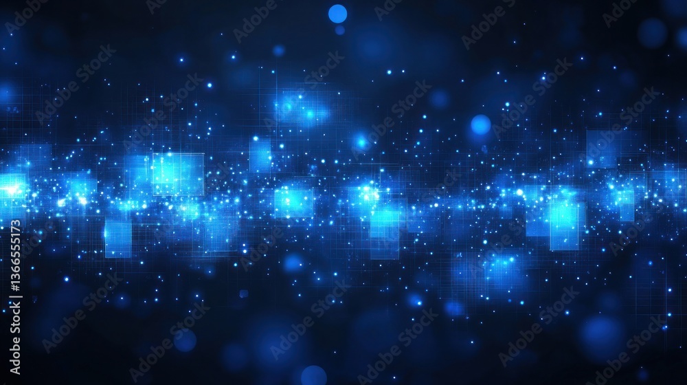 Fototapeta premium Abstract digital background with glowing squares