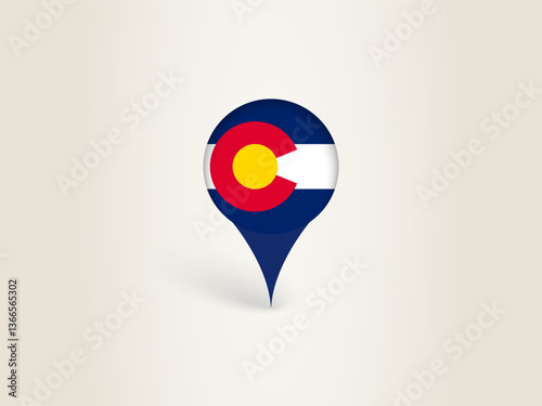 Free Download Pin Icon with Colorado National Flag. - GFXLoad