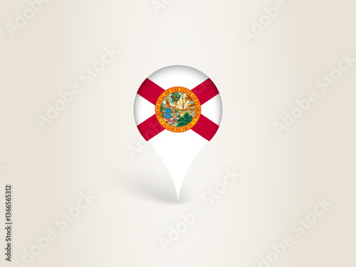 Pin Icon with Florida National Flag. Free Download Pin Icon with Florida National Flag. - GFXLoad