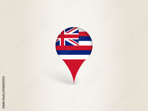 Pin Icon with Hawaii National Flag. Free Download Pin Icon with Hawaii National Flag. - GFXLoad