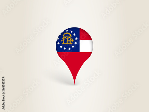 Pin Icon with Georgia National Flag. Free Download Pin Icon with Georgia National Flag. - GFXLoad