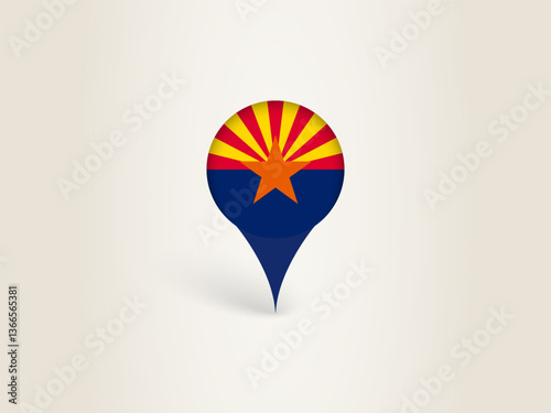 Free Download Pin Icon with Arizona National Flag. - GFXLoad