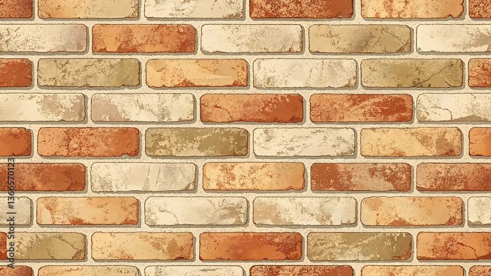Obraz premium A Seamless HighResolution Texture of Distressed Brick Wall in Warm Tones