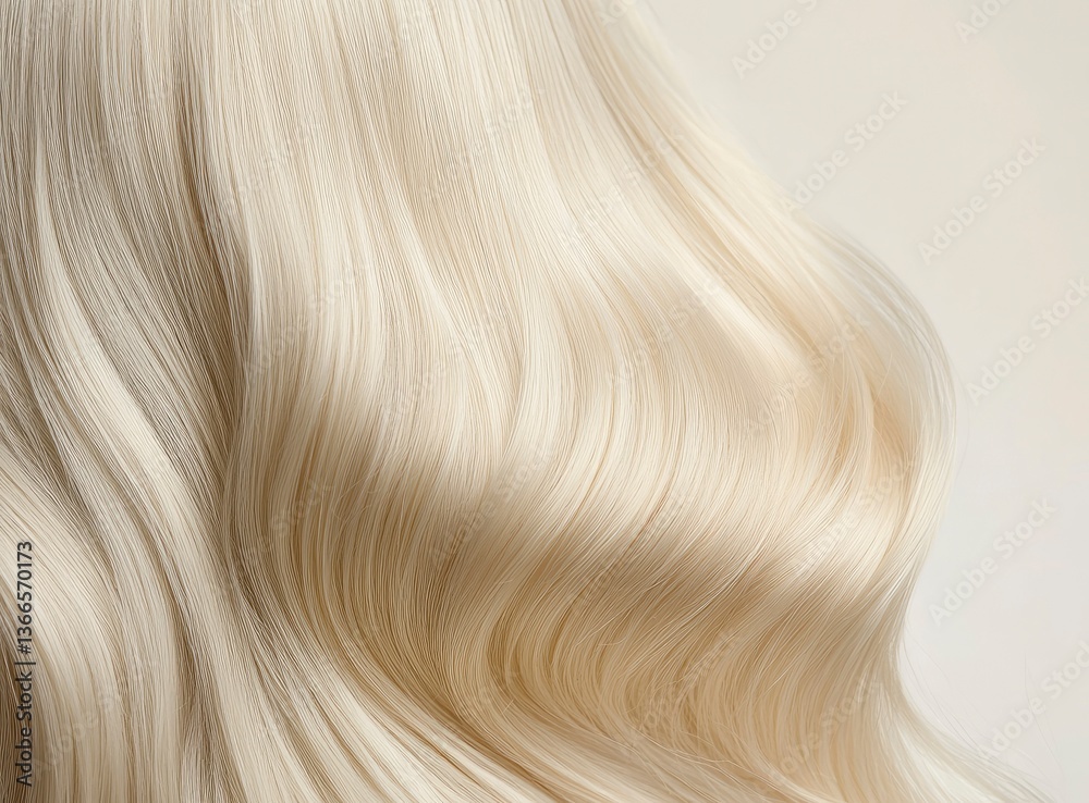 Blonde Hair Strands Flowing with Highlights on a Bright White Background Blonde Hair Strands Flowing with Highlights on a Bright White Background