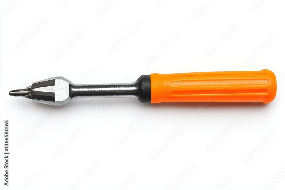 Orange-handled screwdriver on white background (1) Orange-handled screwdriver on white background (1)